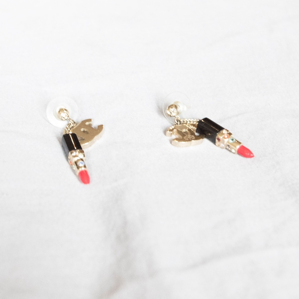 Limited Edition Chanel Lipstick Earrings